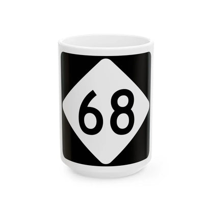 NC 68 (North Carolina) (Road Sign) White Coffee Mug 15oz - Go Mug Yourself