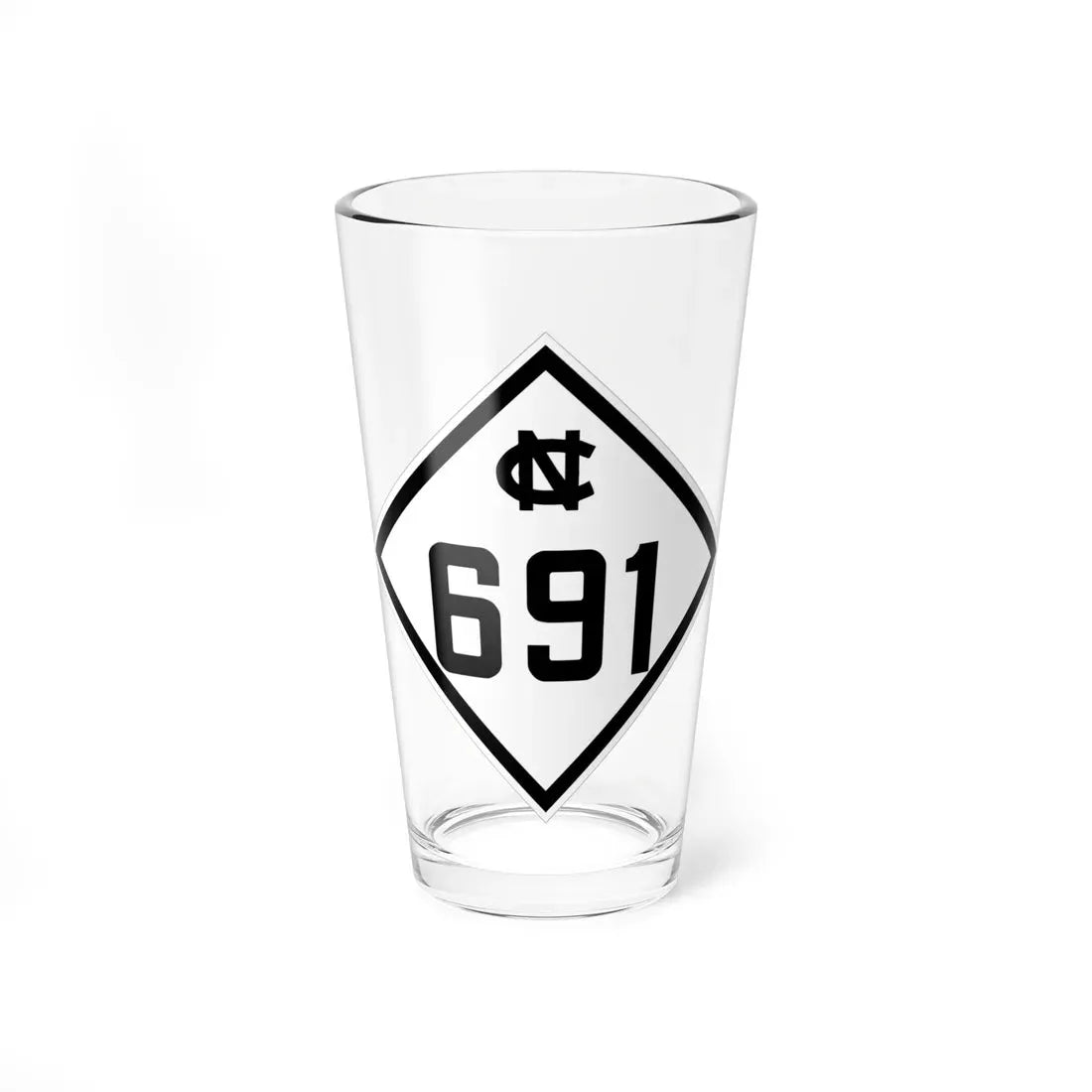 NC 691 1945 (North Carolina) (Road Sign) Pint Glass 16oz 16oz - Go Mug Yourself