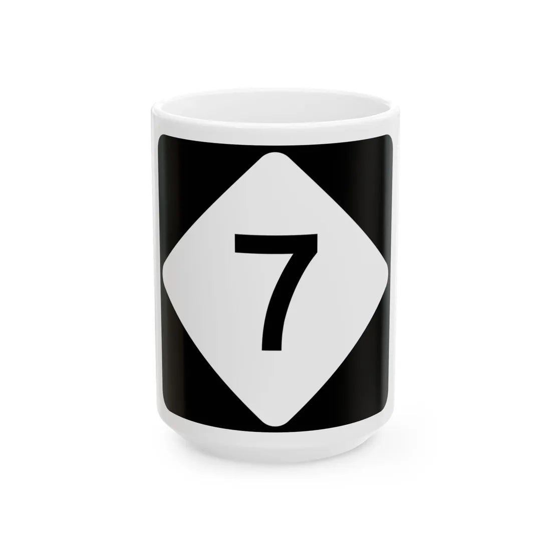 NC 7 (North Carolina) (Road Sign) White Coffee Mug 15oz - Go Mug Yourself