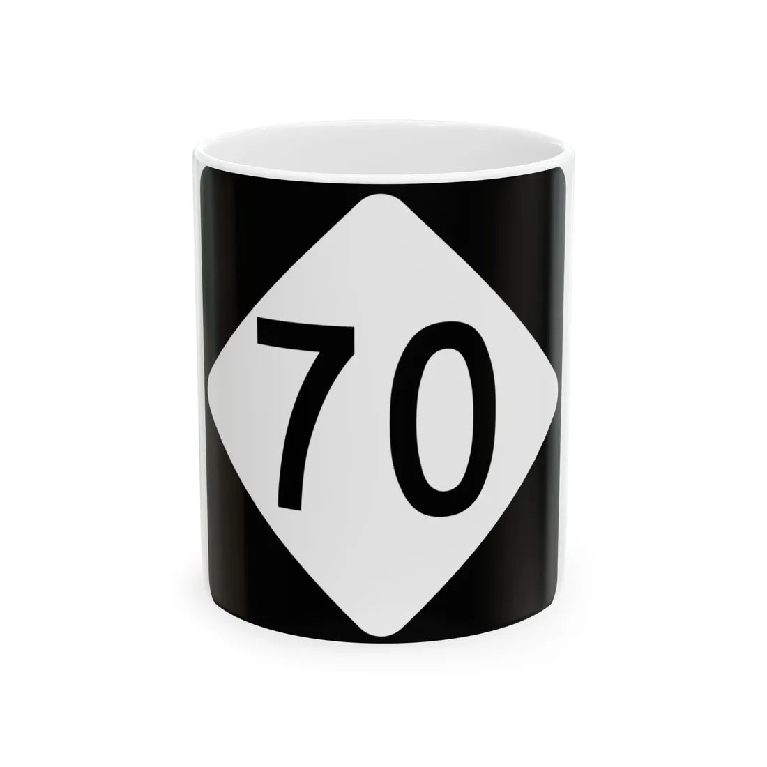 NC 70 (North Carolina) (Road Sign) White Coffee Mug 11oz - Go Mug Yourself