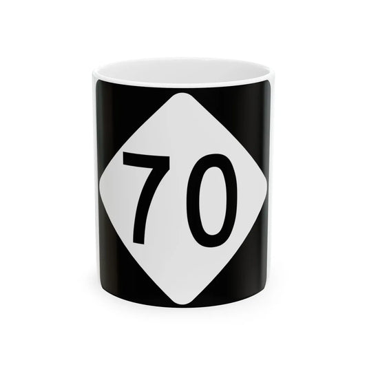 NC 70 (North Carolina) (Road Sign) White Coffee Mug 11oz - Go Mug Yourself