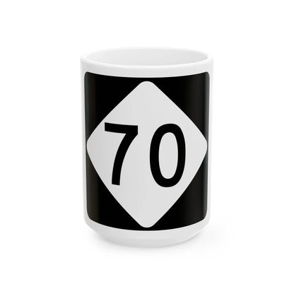 NC 70 (North Carolina) (Road Sign) White Coffee Mug 15oz - Go Mug Yourself