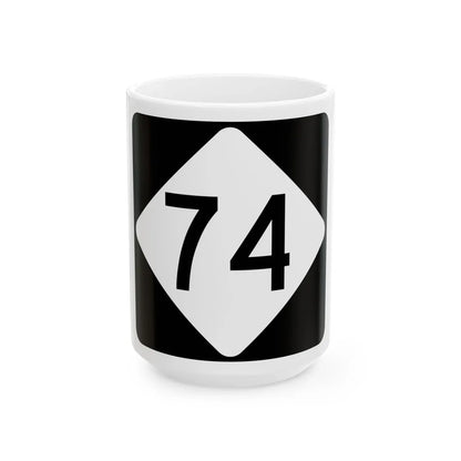 NC 74 (North Carolina) (Road Sign) White Coffee Mug 15oz - Go Mug Yourself