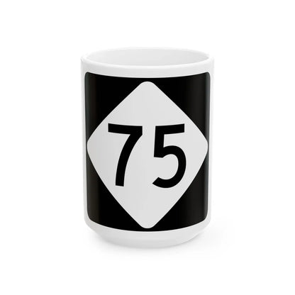 NC 75 (North Carolina) (Road Sign) White Coffee Mug 15oz - Go Mug Yourself