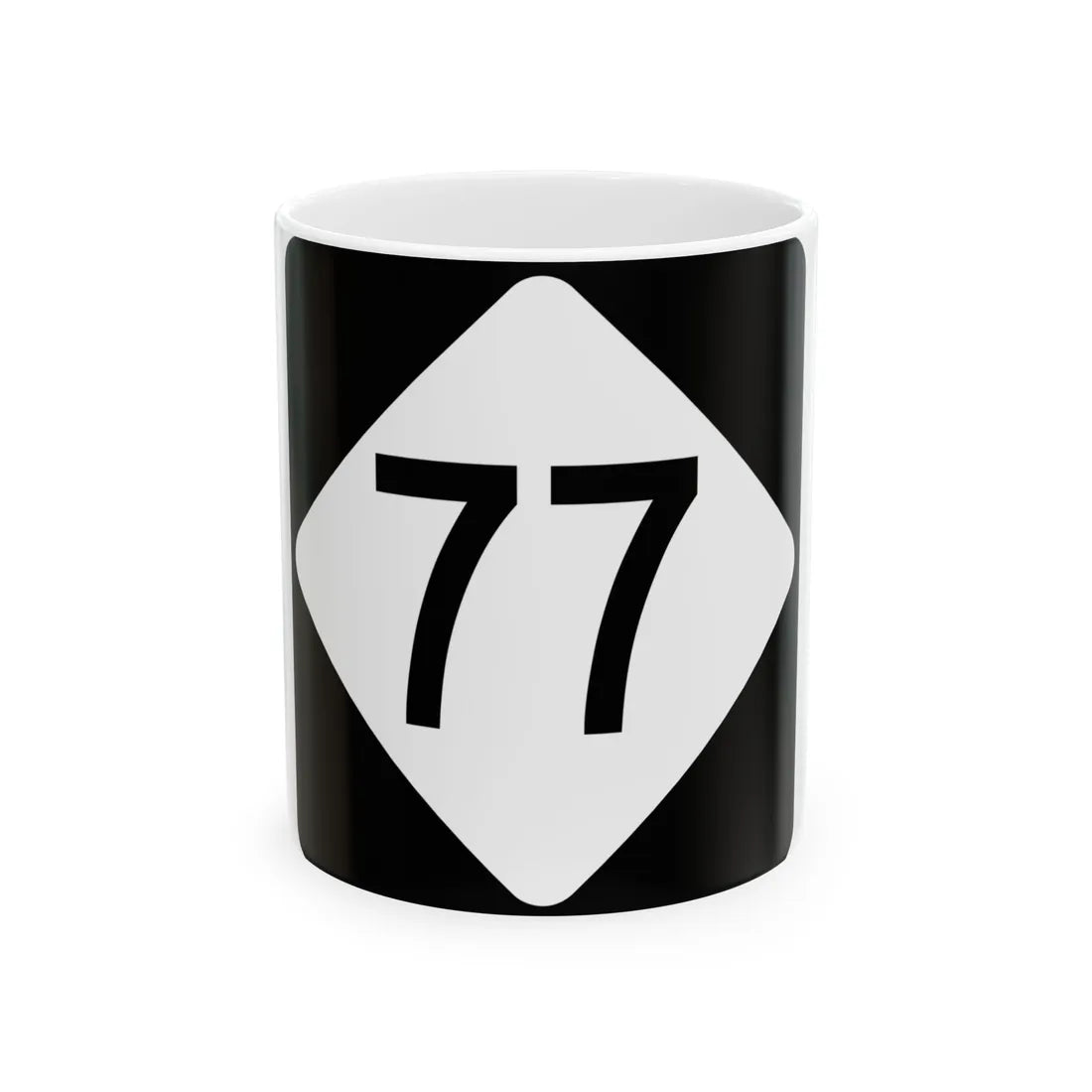 NC 77 (North Carolina) (Road Sign) White Coffee Mug 11oz - Go Mug Yourself