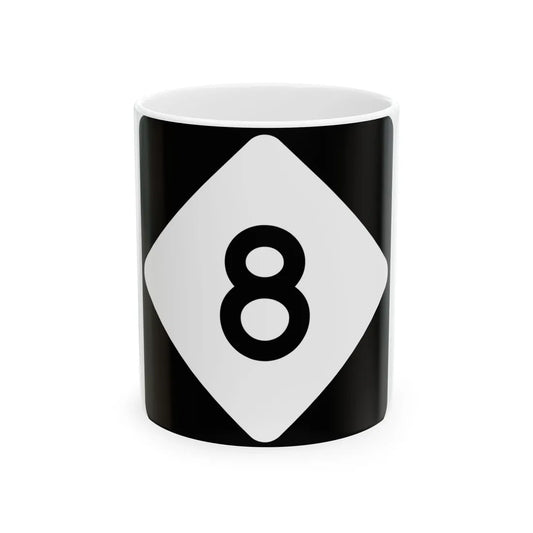 NC 8 (North Carolina) (Road Sign) White Coffee Mug 11oz - Go Mug Yourself