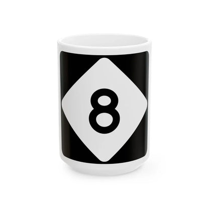 NC 8 (North Carolina) (Road Sign) White Coffee Mug 15oz - Go Mug Yourself