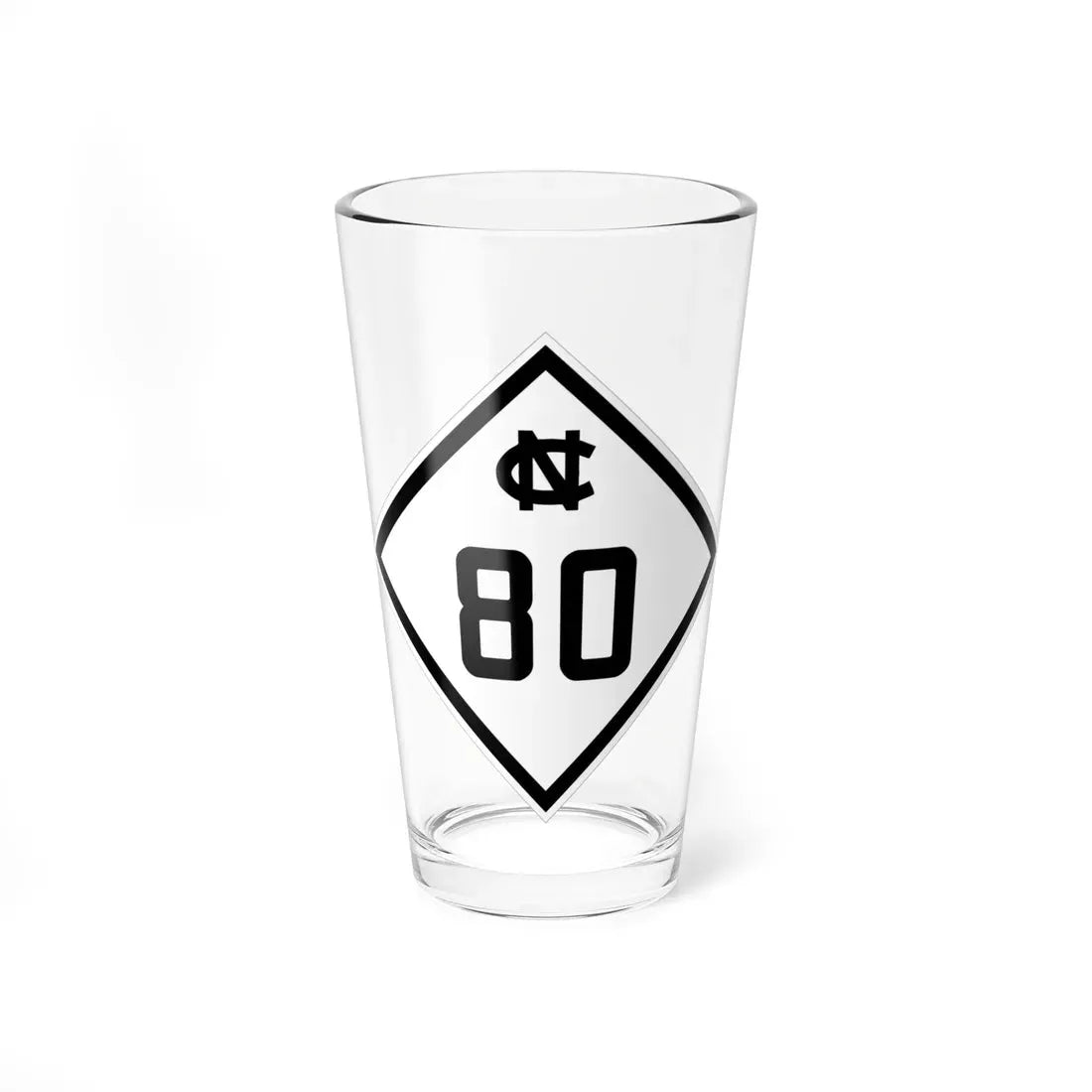 NC 80 1945 (North Carolina) (Road Sign) Pint Glass 16oz 16oz - Go Mug Yourself