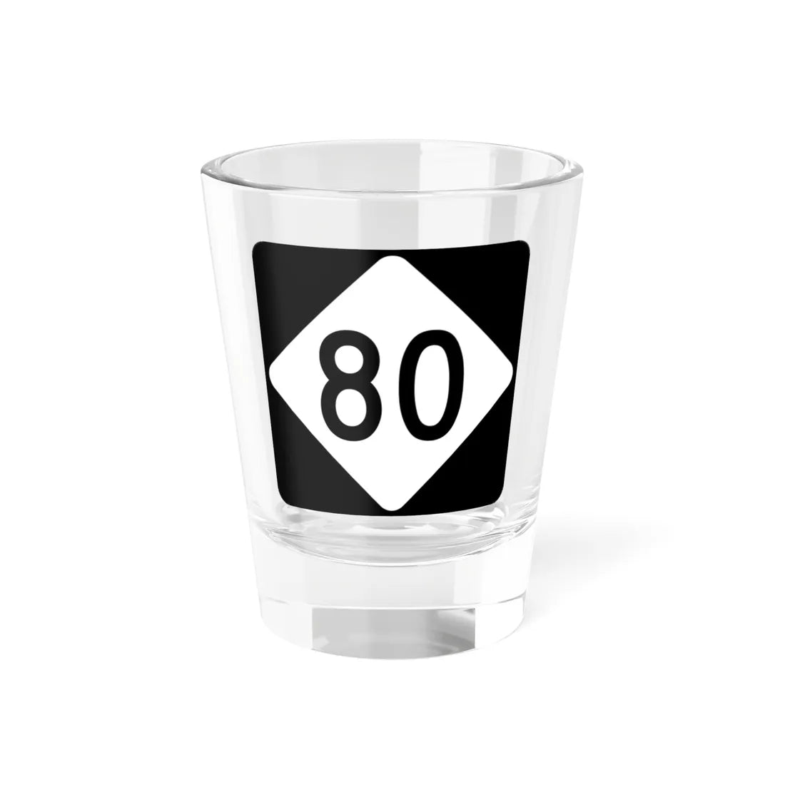 NC 80 (North Carolina) (Road Sign) Shot Glass 1.5oz 1.5oz - Go Mug Yourself