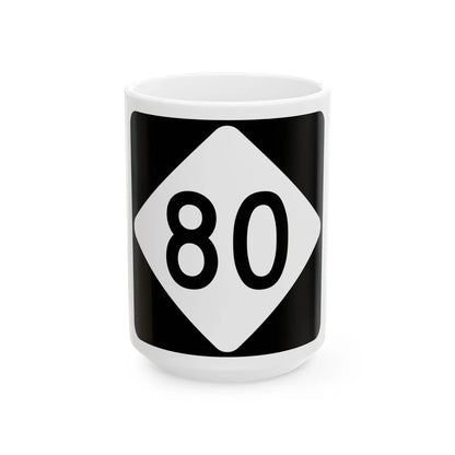 NC 80 (North Carolina) (Road Sign) White Coffee Mug 15oz - Go Mug Yourself