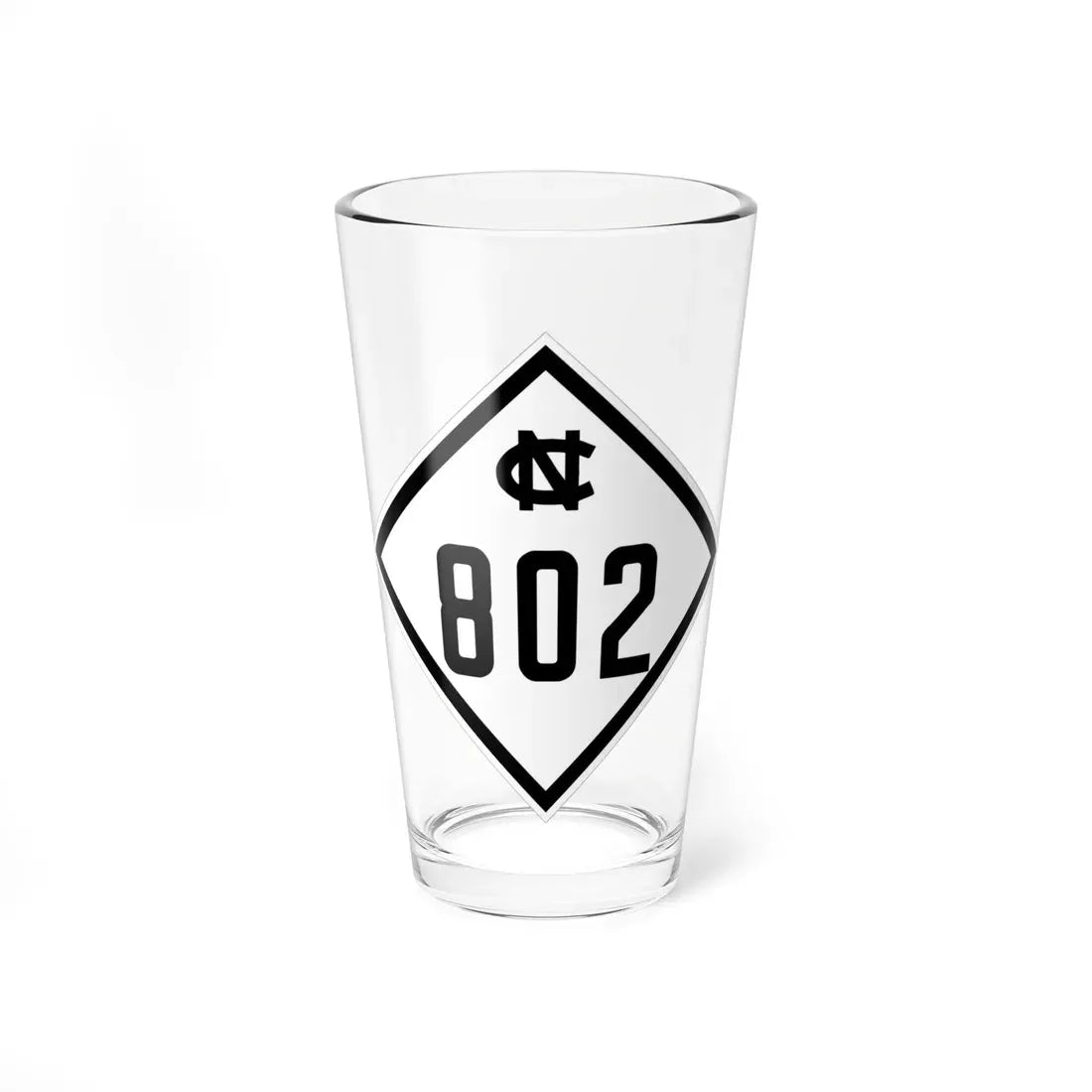 NC 802 1945 (North Carolina) (Road Sign) Pint Glass 16oz 16oz - Go Mug Yourself