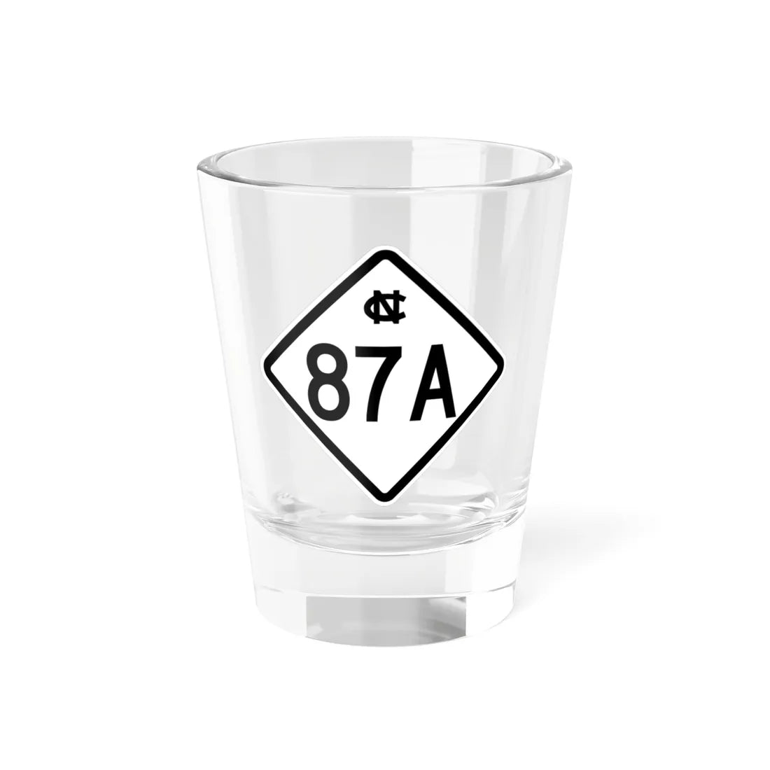 NC 87A 1957 (North Carolina) (Road Sign) Shot Glass 1.5oz 1.5oz - Go Mug Yourself
