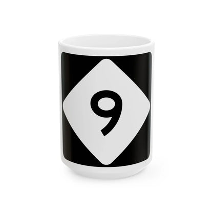 NC 9 (North Carolina) (Road Sign) White Coffee Mug 15oz - Go Mug Yourself