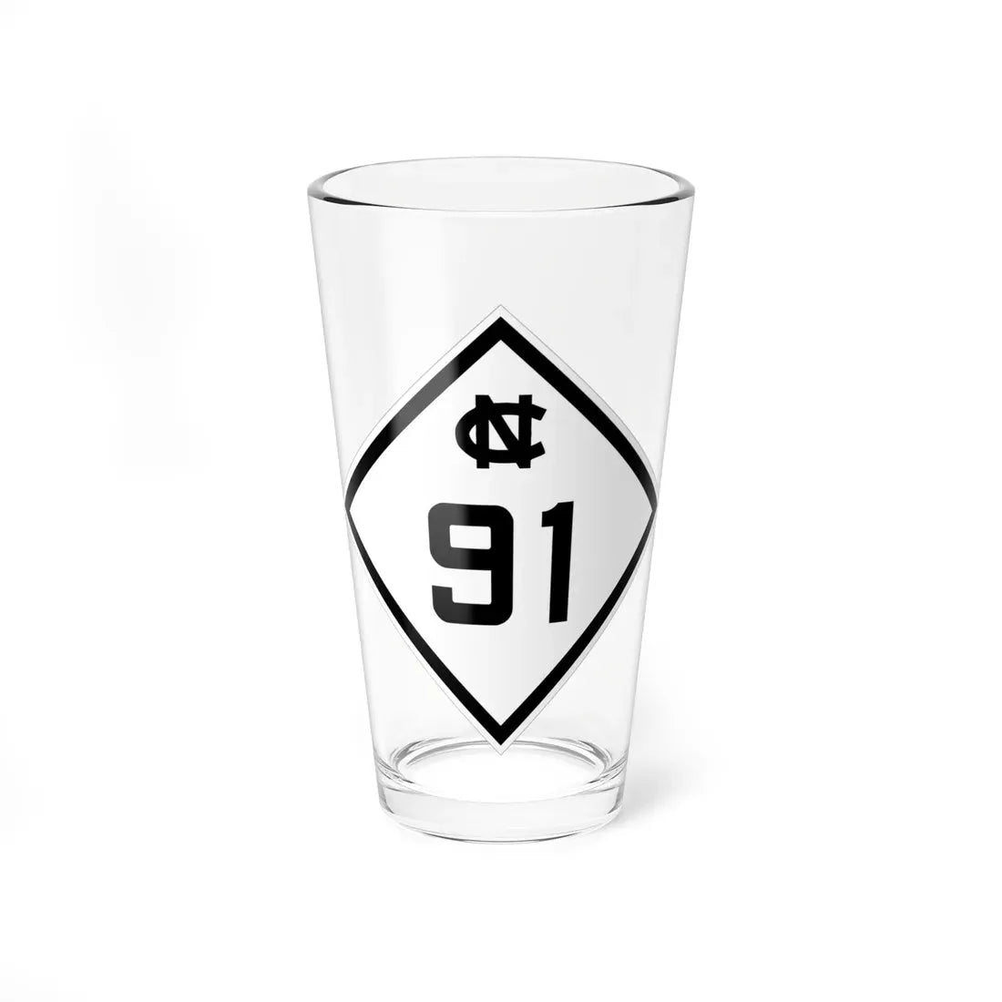 NC 91 1945 (North Carolina) (Road Sign) Pint Glass 16oz 16oz - Go Mug Yourself