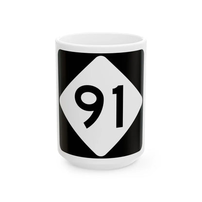 NC 91 (North Carolina) (Road Sign) White Coffee Mug 15oz - Go Mug Yourself