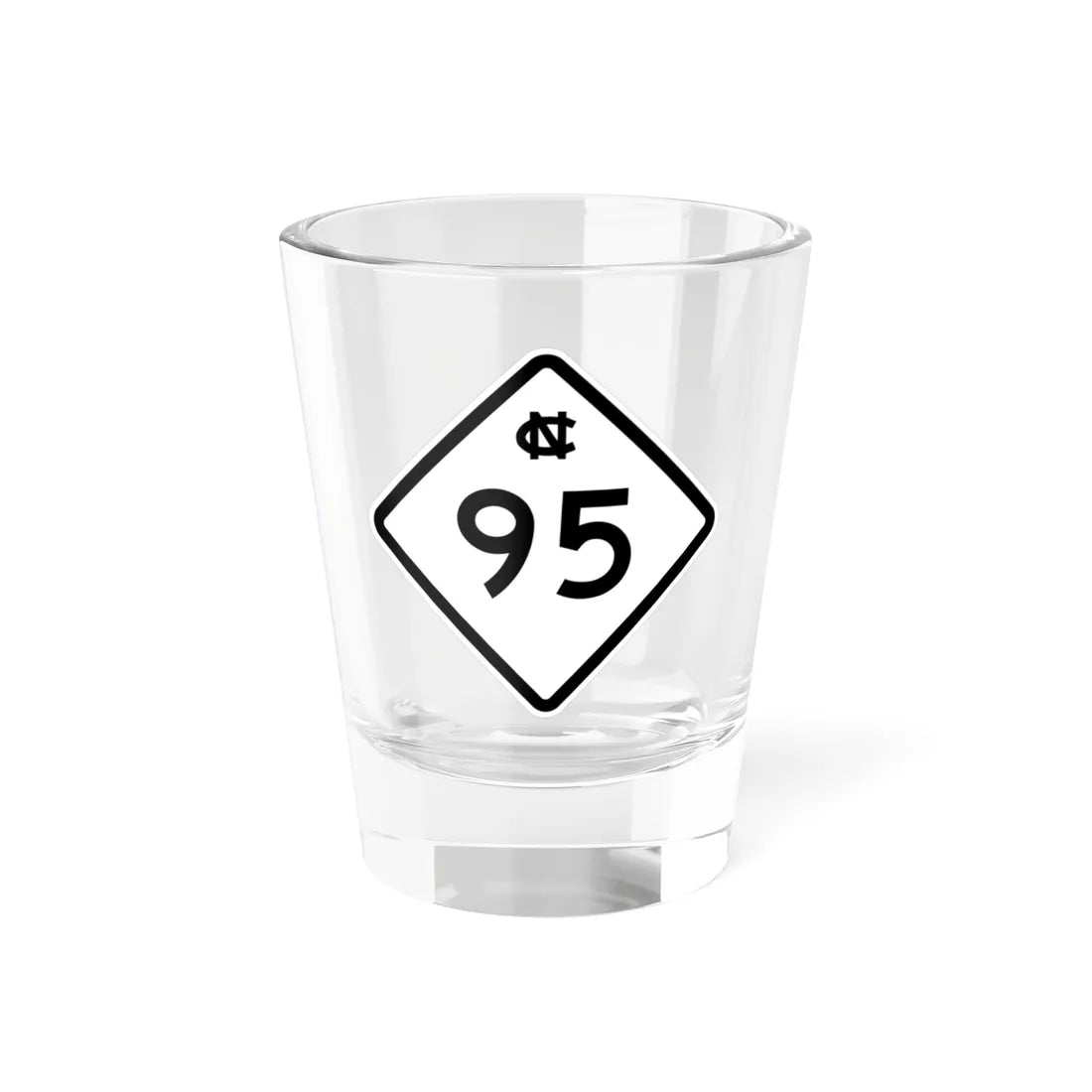NC 95 1957 (North Carolina) (Road Sign) Shot Glass 1.5oz 1.5oz - Go Mug Yourself