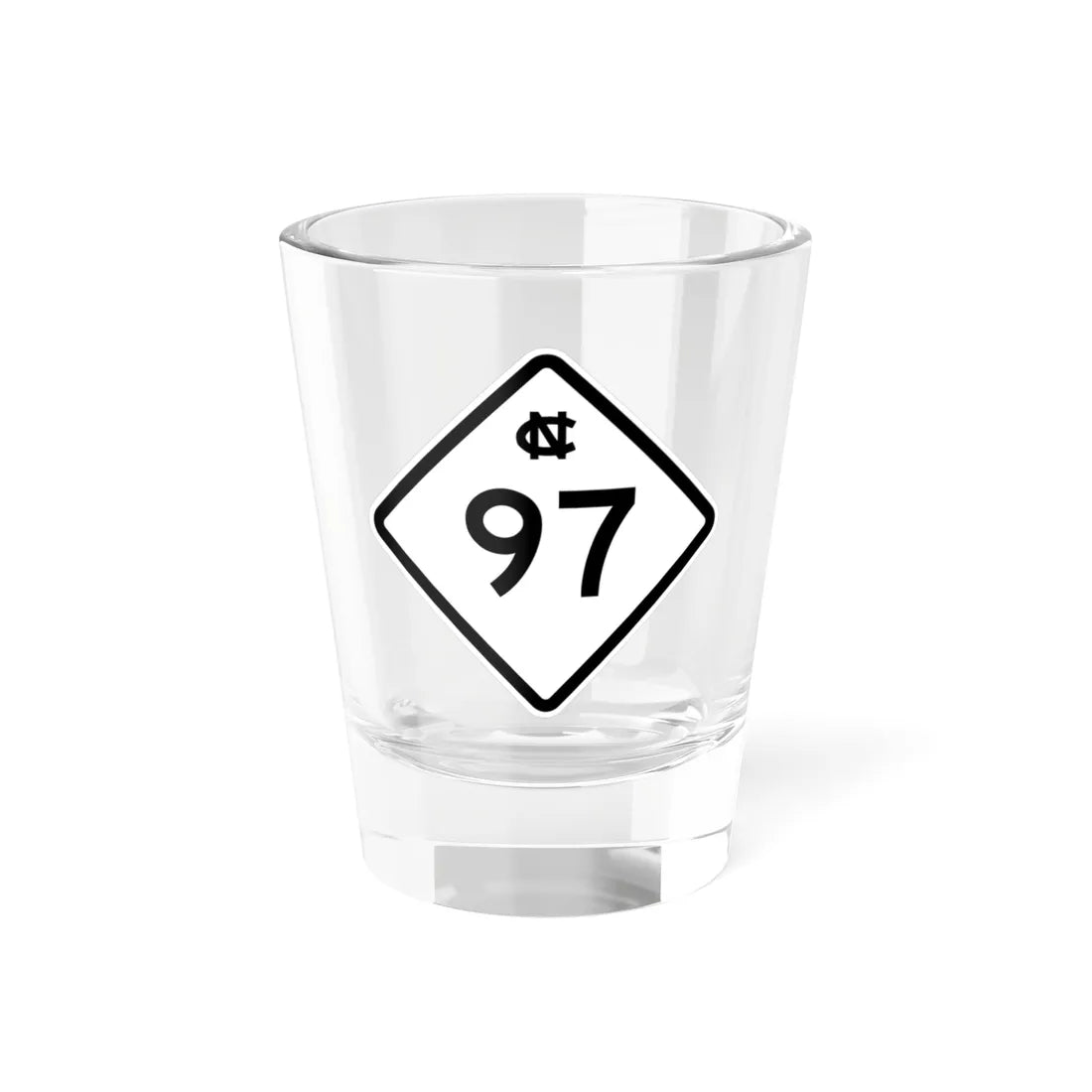 NC 97 1957 (North Carolina) (Road Sign) Shot Glass 1.5oz 1.5oz - Go Mug Yourself