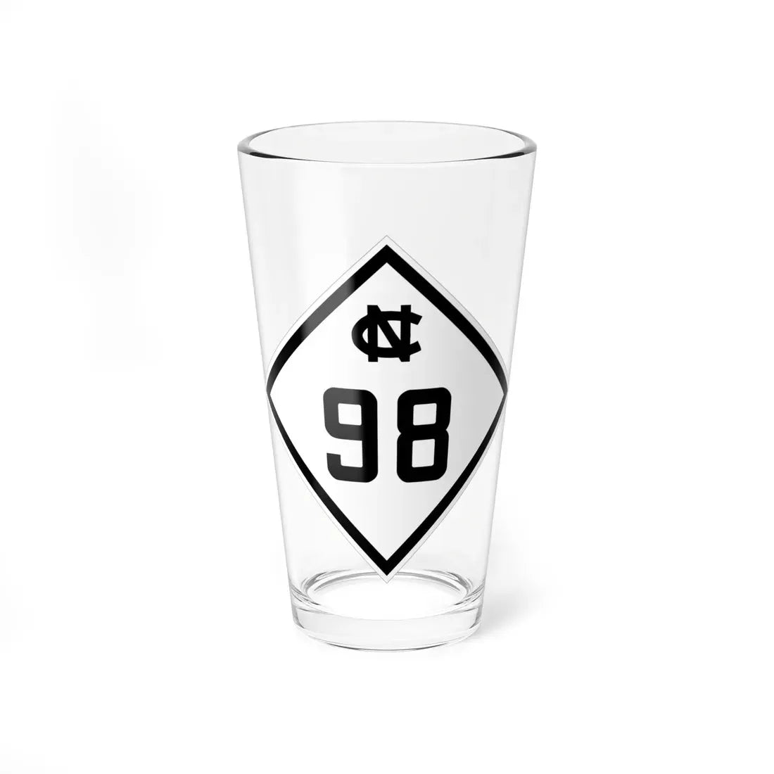 NC 98 1945 (North Carolina) (Road Sign) Pint Glass 16oz 16oz - Go Mug Yourself