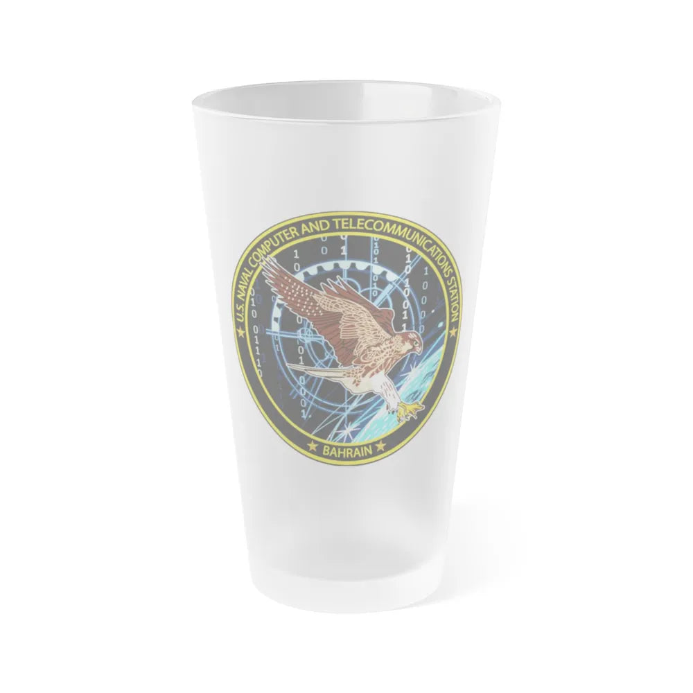 NCTS Bahrain (U.S. Navy) Frosted Pint Glass 16oz-Go Mug Yourself