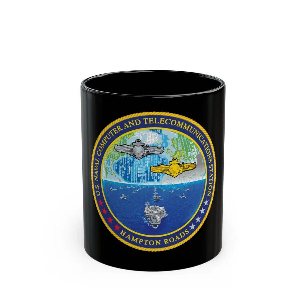 NCTS Hampton Roads (U.S. Navy) Black Coffee Mug-11oz-Go Mug Yourself