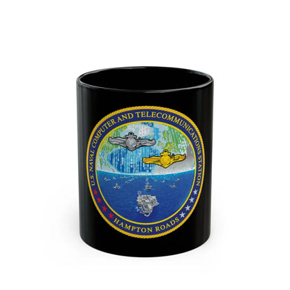 NCTS Hampton Roads (U.S. Navy) Black Coffee Mug-11oz-Go Mug Yourself