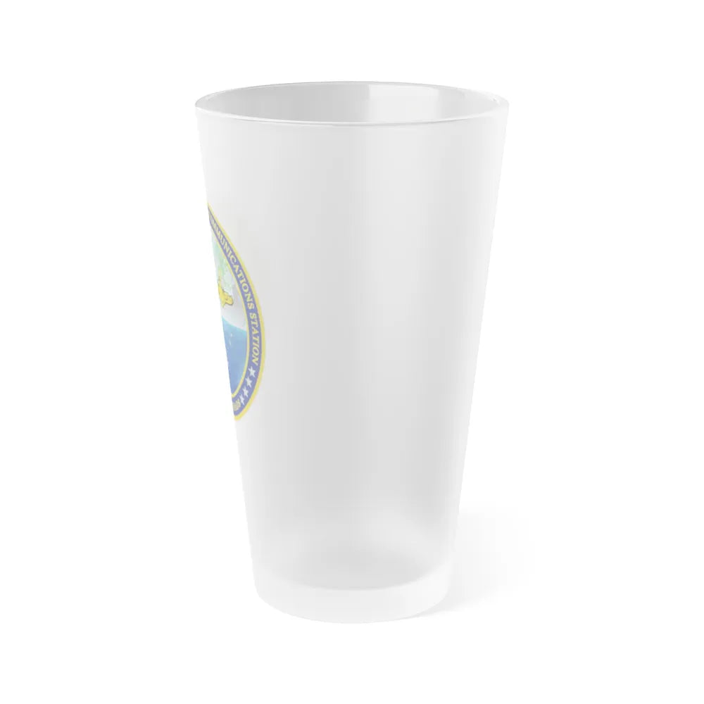 NCTS Hampton Roads (U.S. Navy) Frosted Pint Glass 16oz-Go Mug Yourself