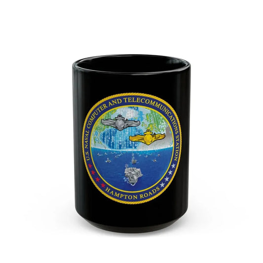 NCTS Hampton Roads (U.S. Navy) Black Coffee Mug 15oz - Go Mug Yourself