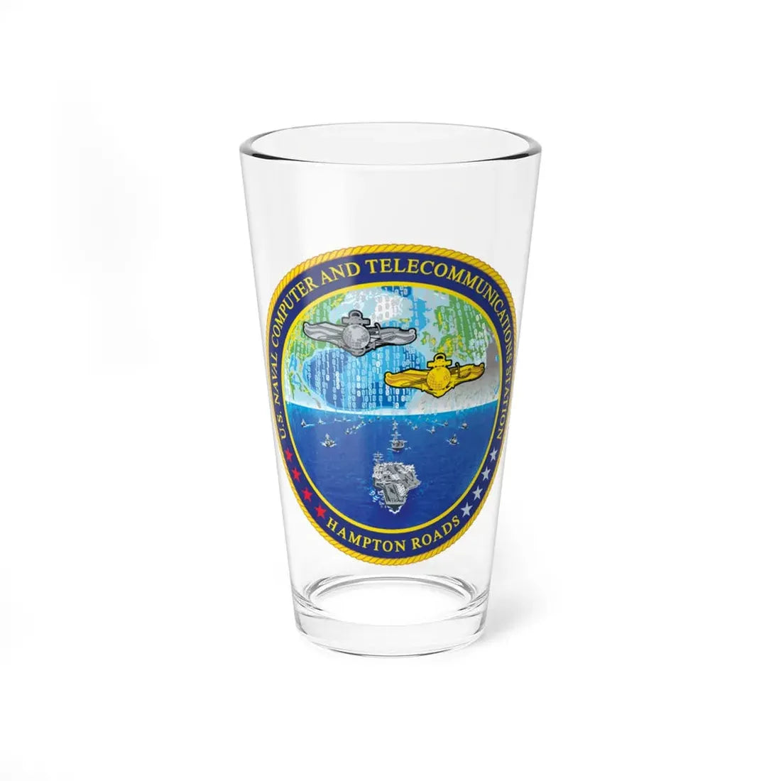 NCTS Hampton Roads (U.S. Navy) Pint Glass 16oz 16oz - Go Mug Yourself
