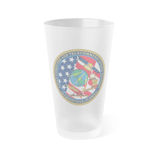 NCTS Jacksonville (U.S. Navy) Frosted Pint Glass 16oz-Go Mug Yourself