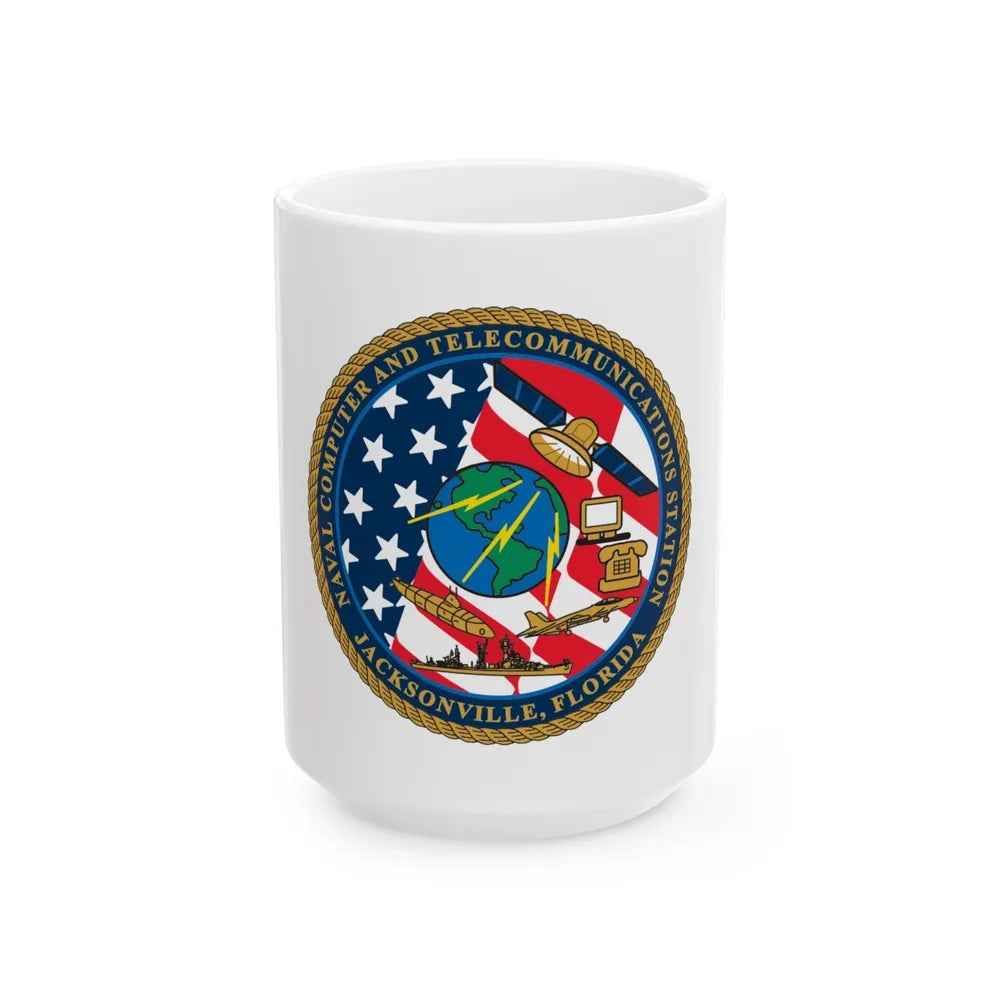 NCTS Jacksonville (U.S. Navy) White Coffee Mug-15oz-Go Mug Yourself