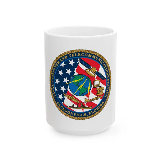 NCTS Jacksonville (U.S. Navy) White Coffee Mug-15oz-Go Mug Yourself