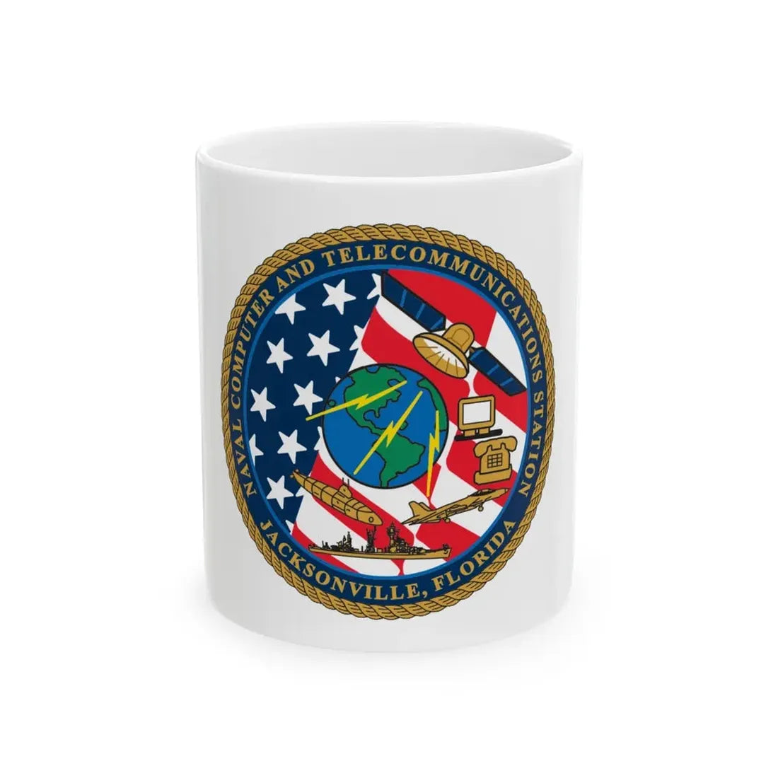 NCTS Jacksonville (U.S. Navy) White Coffee Mug 11oz - Go Mug Yourself