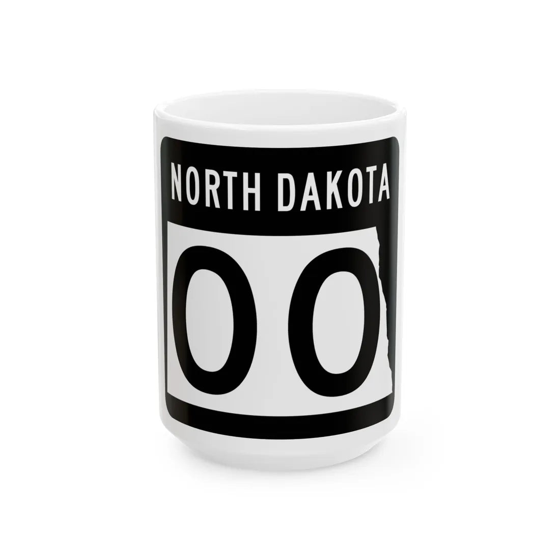 ND-00 template (North Dakota) (Road Sign) White Coffee Mug 15oz - Go Mug Yourself