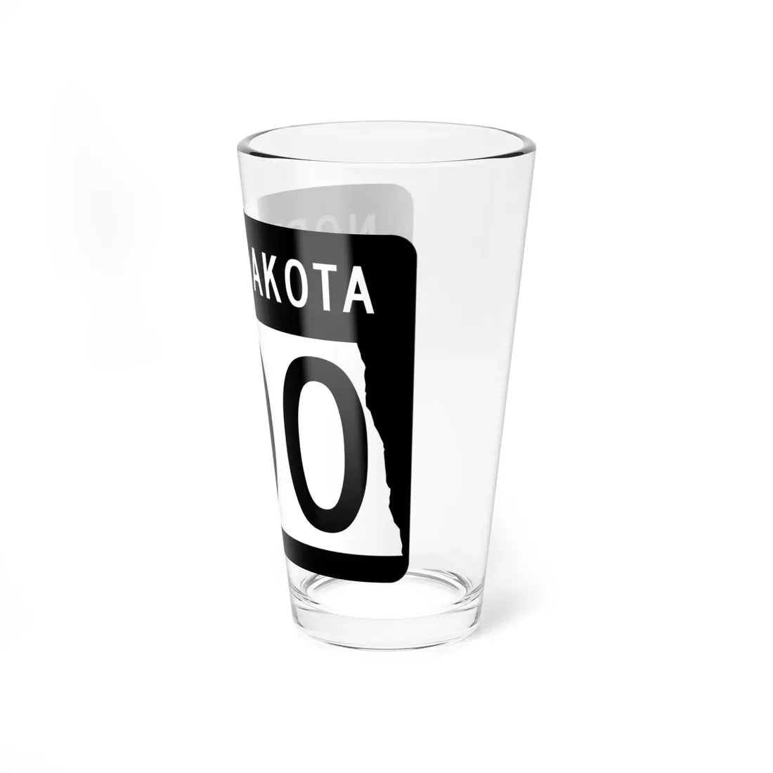 ND-000 template (North Dakota) (Road Sign) Pint Glass 16oz - Go Mug Yourself