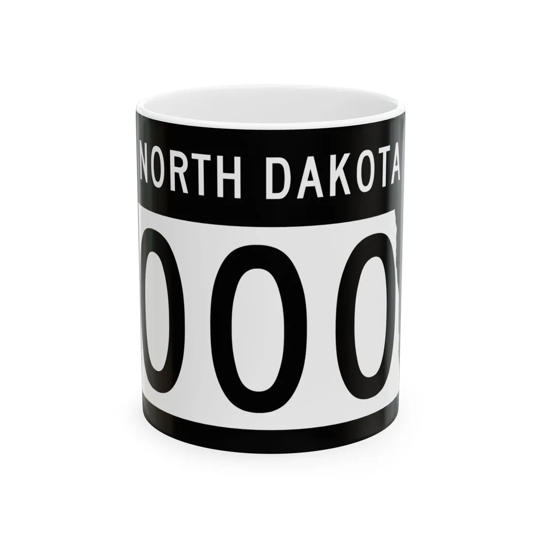ND-000 template (North Dakota) (Road Sign) White Coffee Mug 11oz - Go Mug Yourself