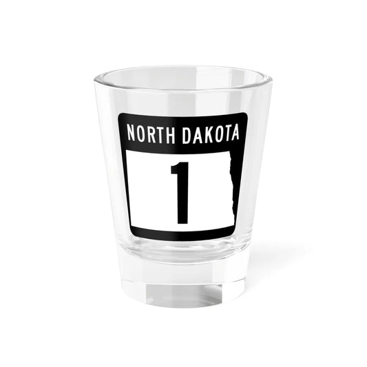 ND-1 2015 (North Dakota) (Road Sign) Shot Glass 1.5oz 1.5oz - Go Mug Yourself