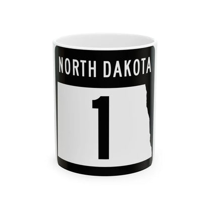 ND-1 2015 (North Dakota) (Road Sign) White Coffee Mug 11oz - Go Mug Yourself