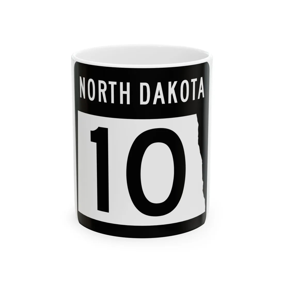 ND-10 2015 (North Dakota) (Road Sign) White Coffee Mug 11oz - Go Mug Yourself