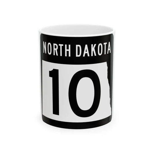 ND-10 2015 (North Dakota) (Road Sign) White Coffee Mug 11oz - Go Mug Yourself