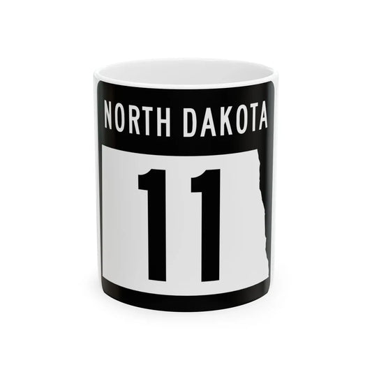 ND-11 2015 (North Dakota) (Road Sign) White Coffee Mug 11oz - Go Mug Yourself