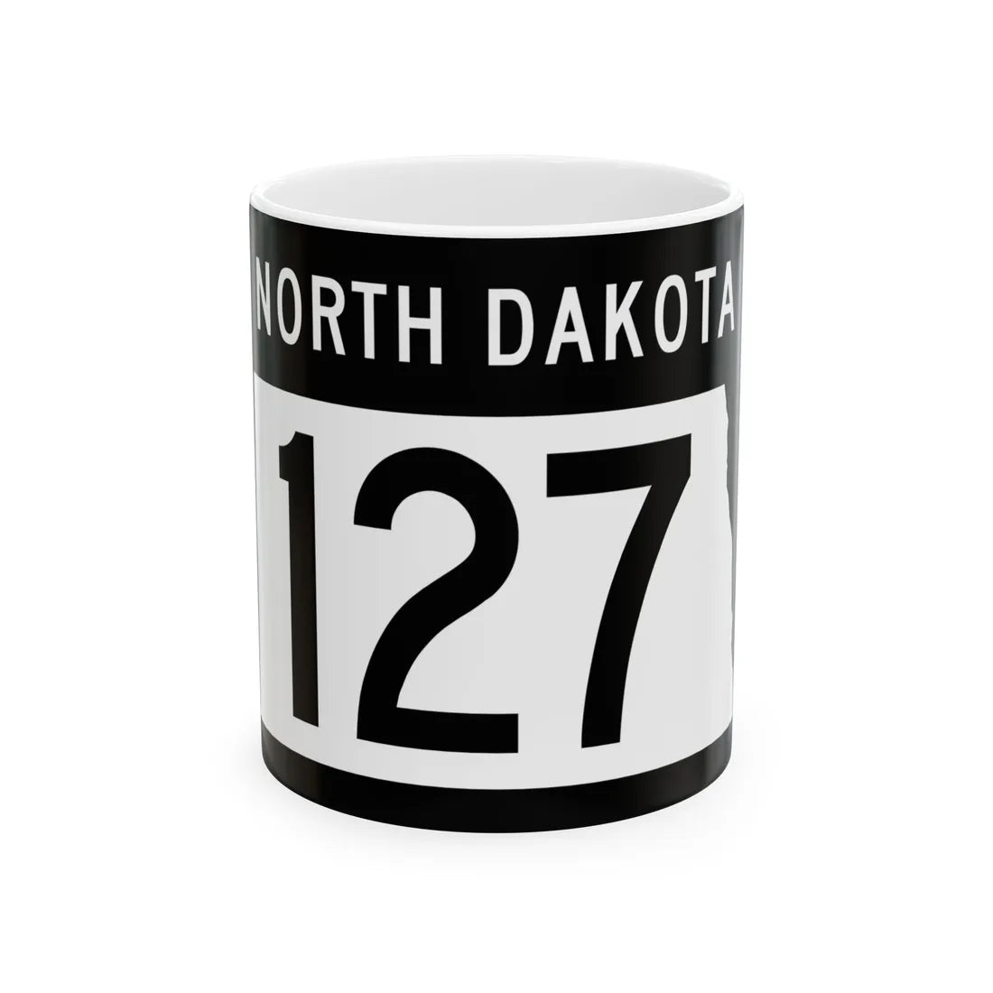 ND-127 2015 (North Dakota) (Road Sign) White Coffee Mug 11oz - Go Mug Yourself