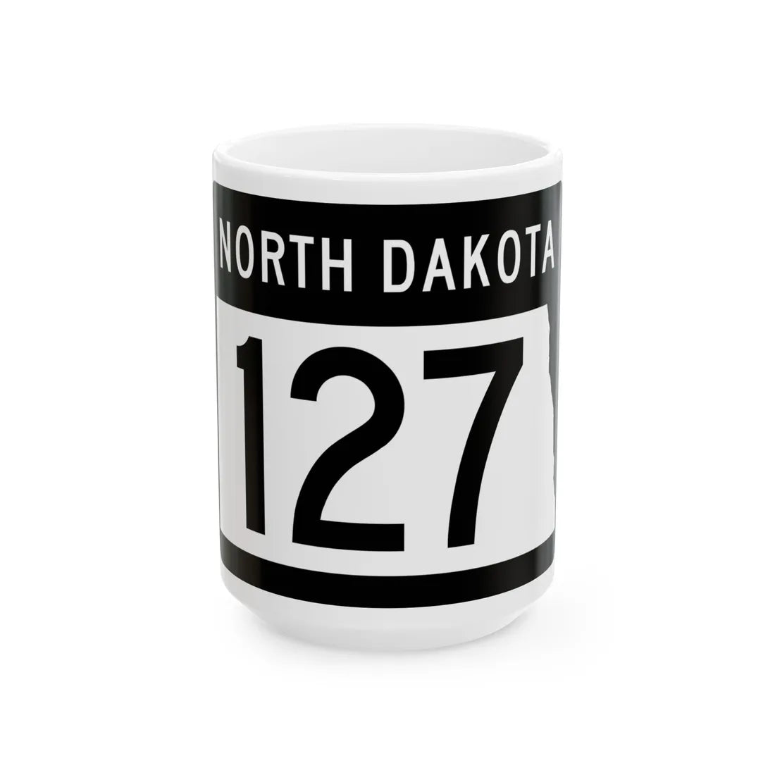 ND-127 2015 (North Dakota) (Road Sign) White Coffee Mug 15oz - Go Mug Yourself
