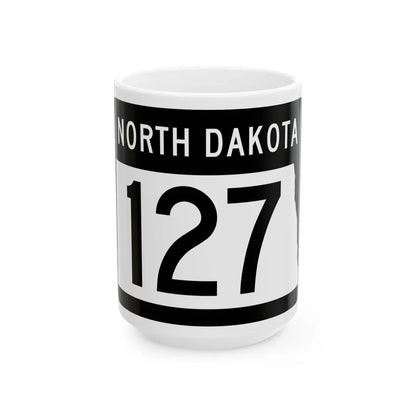 ND-127 2015 (North Dakota) (Road Sign) White Coffee Mug 15oz - Go Mug Yourself