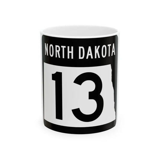 ND-13 2015 (North Dakota) (Road Sign) White Coffee Mug 11oz - Go Mug Yourself