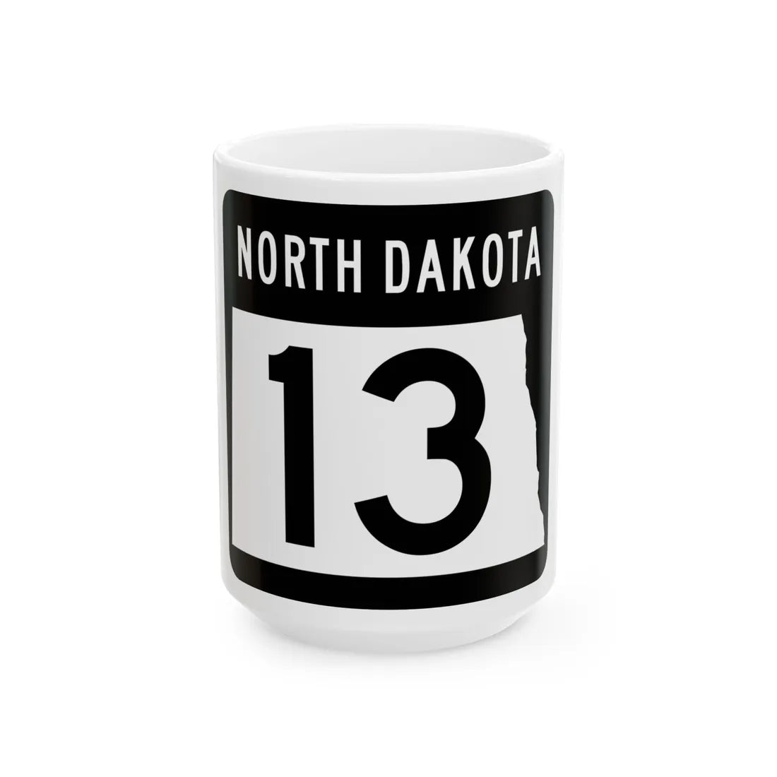 ND-13 2015 (North Dakota) (Road Sign) White Coffee Mug 15oz - Go Mug Yourself