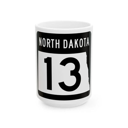 ND-13 2015 (North Dakota) (Road Sign) White Coffee Mug 15oz - Go Mug Yourself