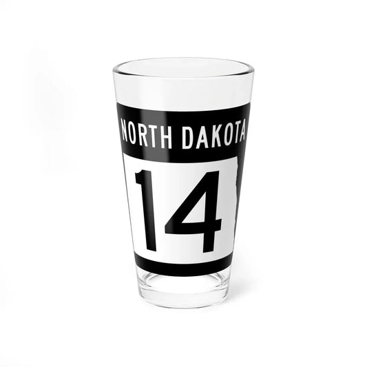 ND-14 2015 (North Dakota) (Road Sign) Pint Glass 16oz 16oz - Go Mug Yourself