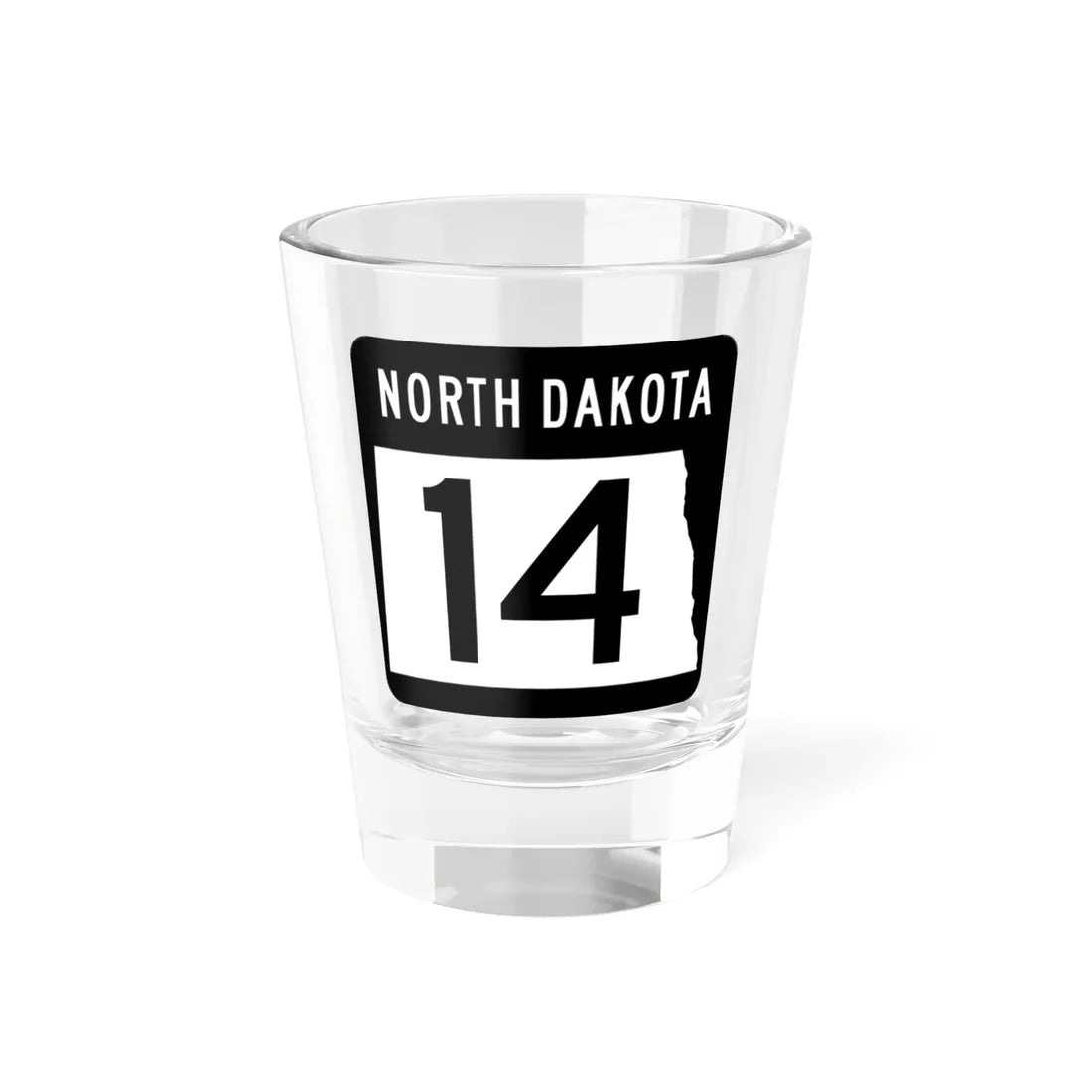 ND-14 2015 (North Dakota) (Road Sign) Shot Glass 1.5oz 1.5oz - Go Mug Yourself