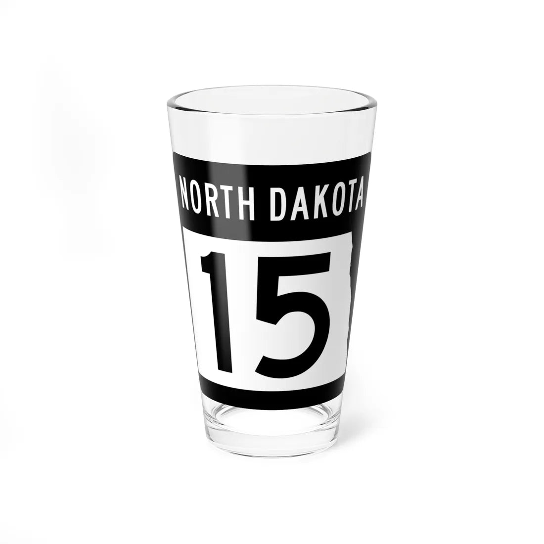 ND-15 2015 (North Dakota) (Road Sign) Pint Glss 16oz 16oz - Go Mug Yourself