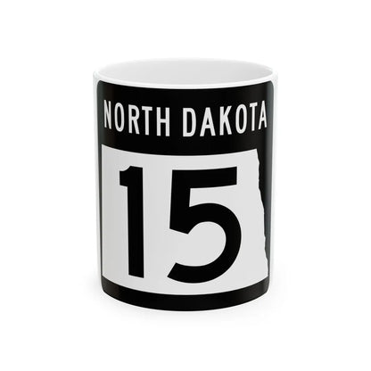 ND-15 2015 (North Dakota) (Road Sign) White Coffee Mug 11oz - Go Mug Yourself